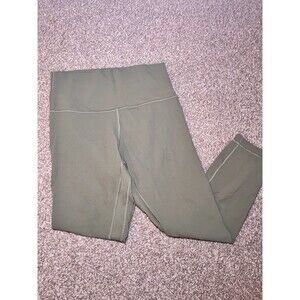Lululemon Align High-Rise Crop 23" Green Twill Womens Size 8 Gym Workout Casual